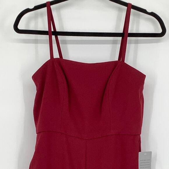 NEW! Dessy Collection Size 4 Spaghetti Strap Jumpsuit Burgundy $263 msrp J3-9 - Picture 7 of 10